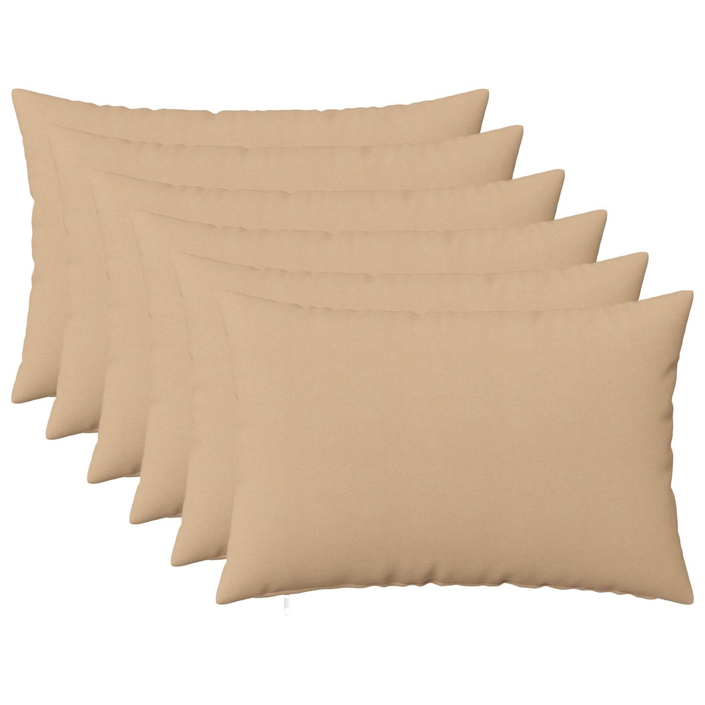 Cushion with Pillow HEERLEN 6 pcs Cream Fabric