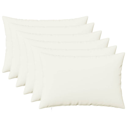 Cushion with Pillow HEERLEN 6 pcs White Fabric