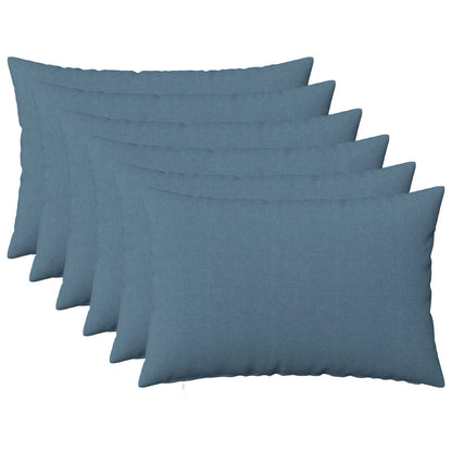 Cushion with Pillow HEERLEN 6 pcs Jeans Blue Fabric