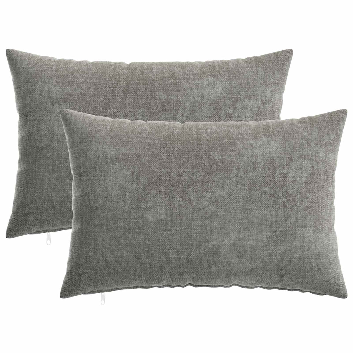 Cushion with Pillow HEERLEN 2 pcs Dark Grey Chenille Fabric
