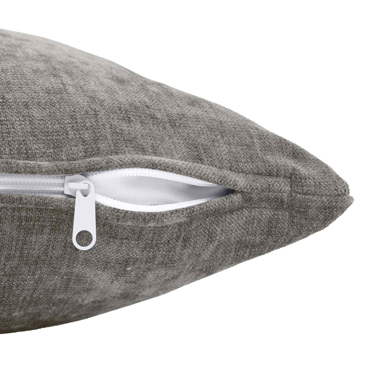 Cushion with Pillow HEERLEN 6 pcs Dark Grey Chenille Fabric