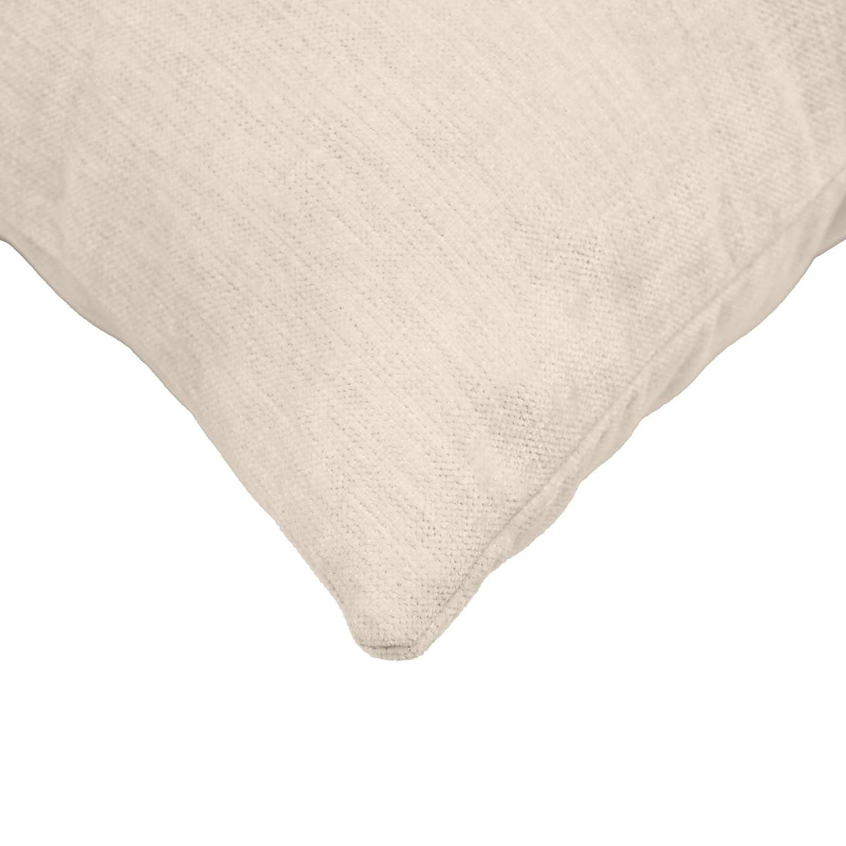 Cushion with Pillow HEERLEN 2 pcs Cream Chenille Fabric