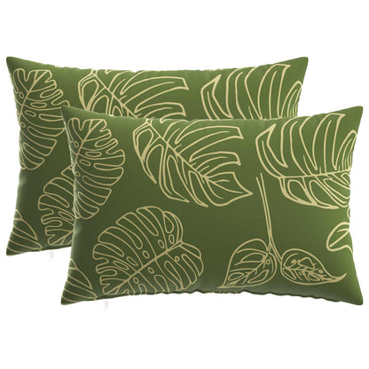Cushion with Pillow HEERLEN 2 pcs Leaf Design Polyester