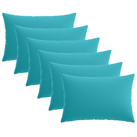 Cushion with Pillow HEERLEN 6 pcs Turquoise Polyester