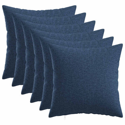 Cushion with Pillow HEERLEN 6 pcs Blue Fabric