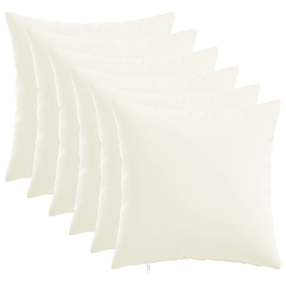 Cushion with Pillow HEERLEN 6 pcs White Fabric