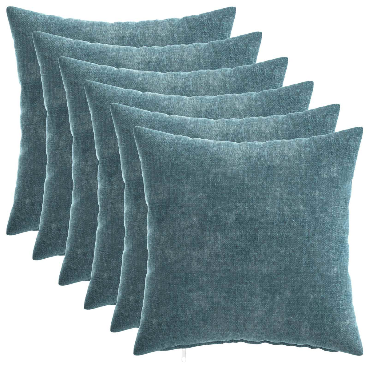 Throw Pillow 6 pcs HEERLEN Blue 35 x 35 cm Chenille Fabric