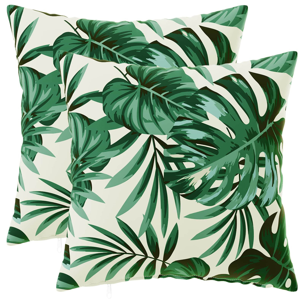 Cushion with Pillow HEERLEN 2 pcs Leaf Pattern Polyester