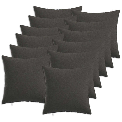Cushion with Pillow HEERLEN 12 pcs Dark Grey Fabric