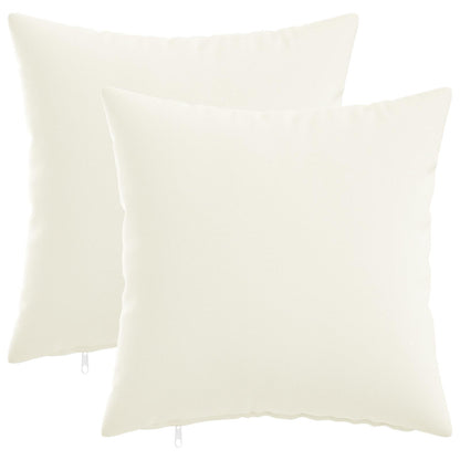 Throw Pillow 2 pcs HEERLEN White 40 x 40 cm Fabric