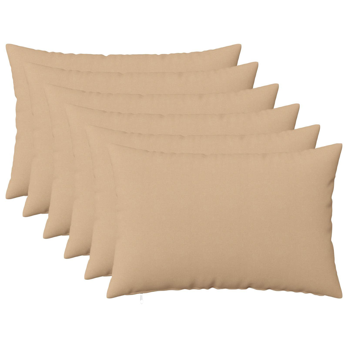 Cushion with Pillow HEERLEN 6 pcs Cream Fabric