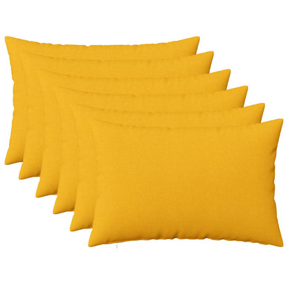 Cushion with Pillow HEERLEN 6 pcs Light Yellow Fabric