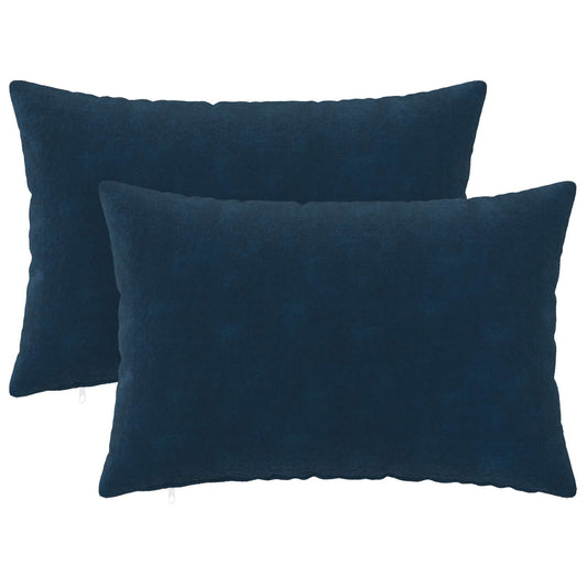 Cushion with Pillow HEERLEN 2 pcs Blue Microfiber Fleece