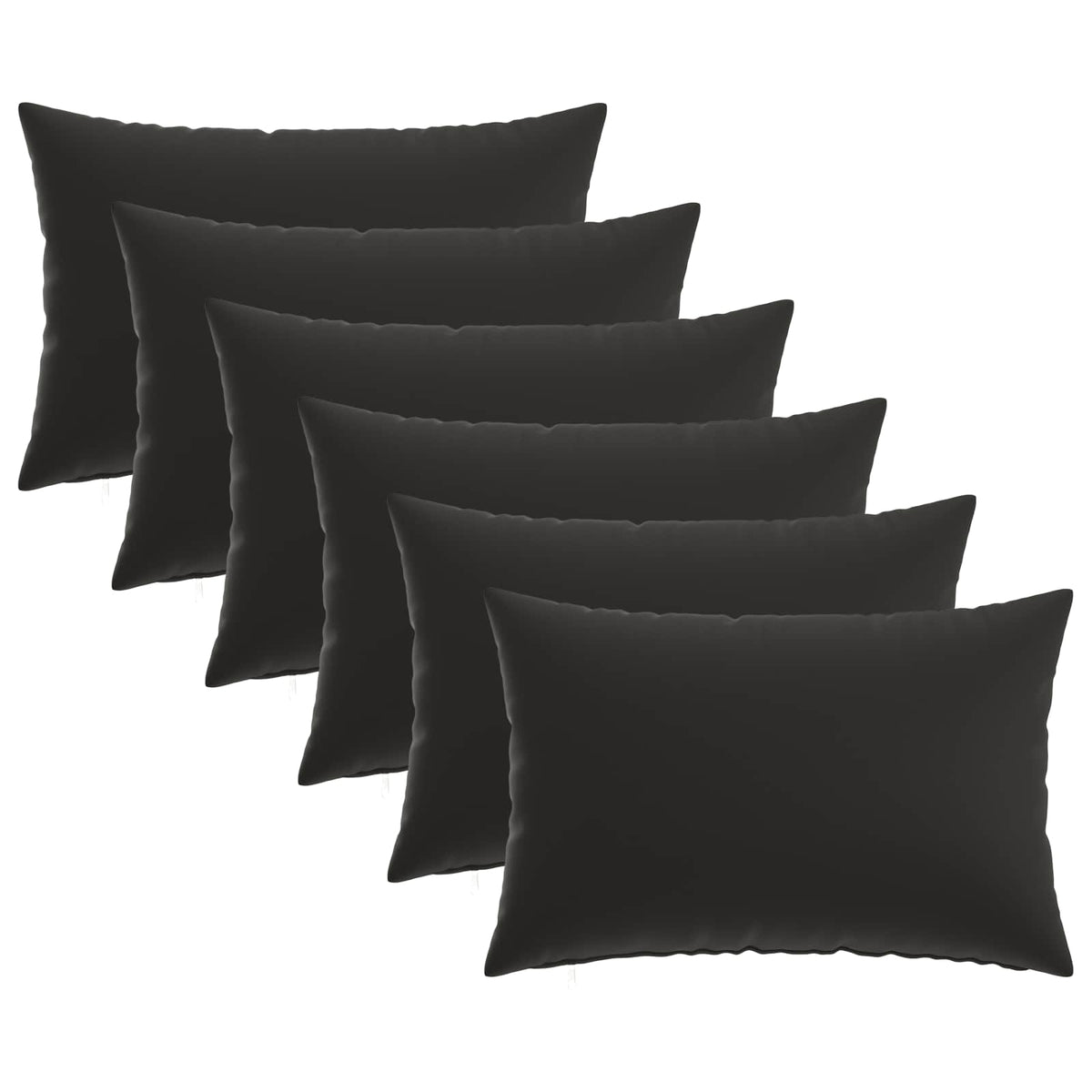 Throw Pillow 6 pcs HEERLEN Black 40 x 60 cm Polyester