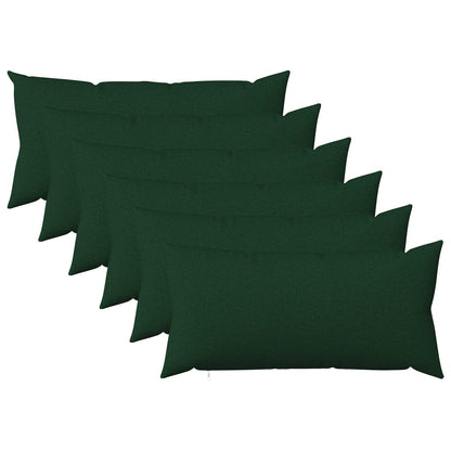 Cushion with Pillow HEERLEN 6 pcs Dark Green Fabric