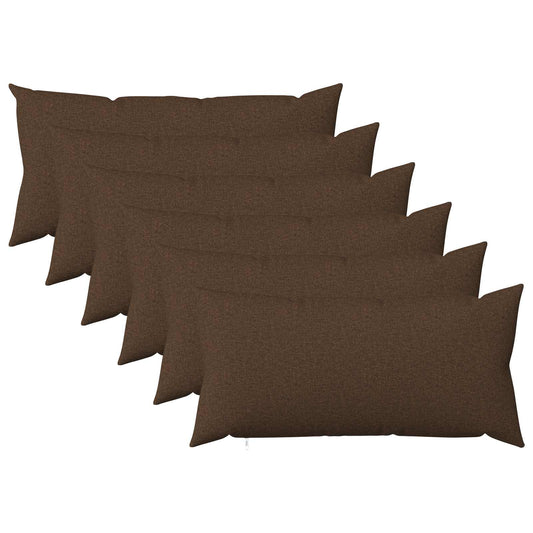 Cushion with Pillow HEERLEN 6 pcs Brown Fabric