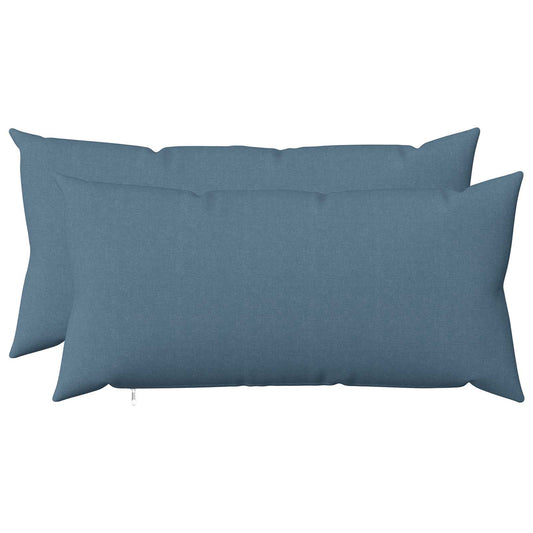 Cushion with Pillow HEERLEN 2 pcs Jeans Blue Fabric