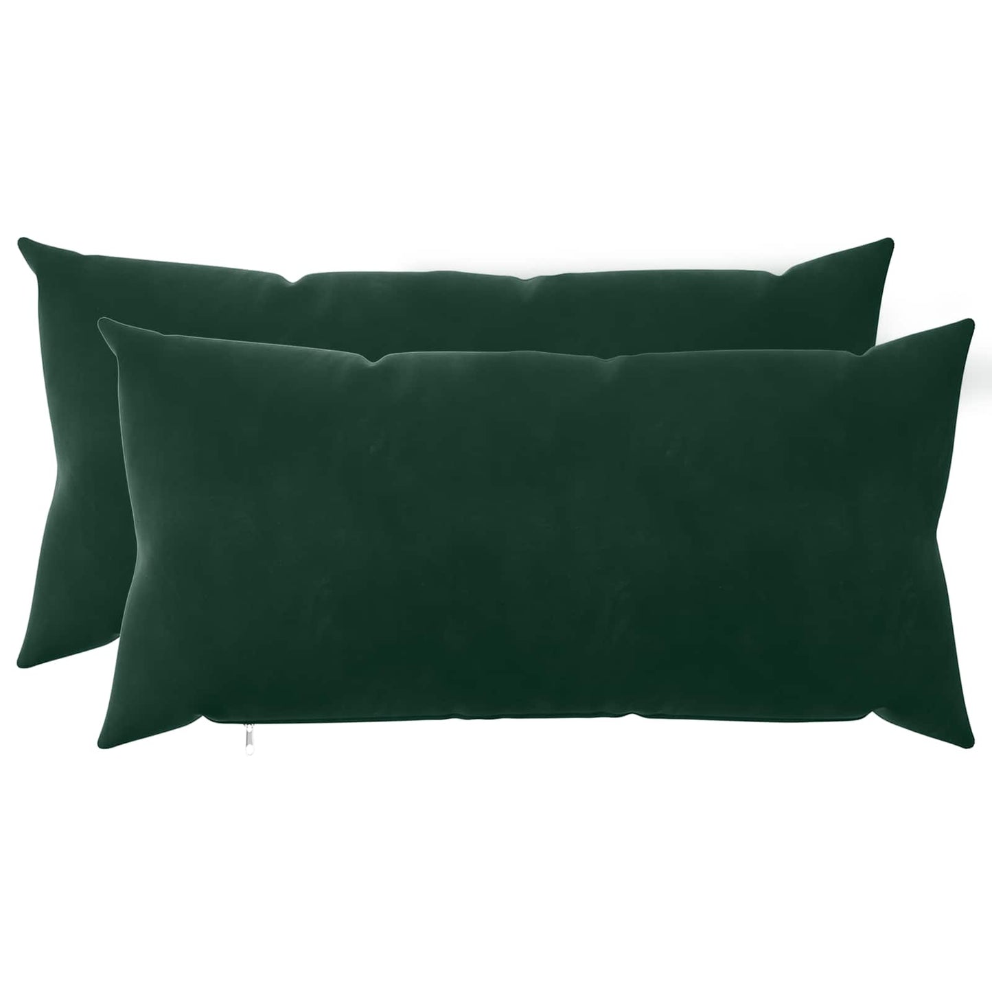 Cushion with Pillow HEERLEN 2 pcs Dark Green Velvet