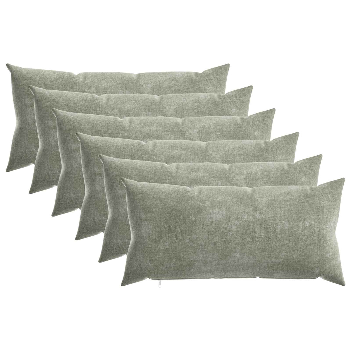 Throw Pillow 6 pcs HEERLEN Green 40 x 70 cm Chenille Fabric
