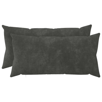 Cushion with Pillow HEERLEN 2 pcs Anthracite Microfiber Fleece