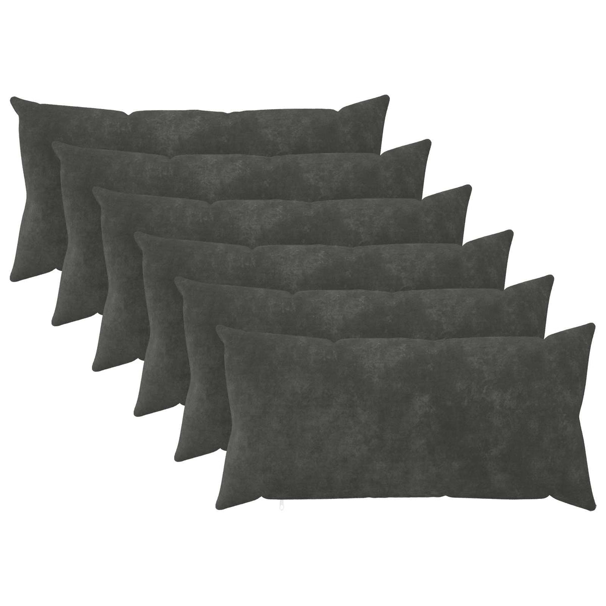 Cushion with Pillow HEERLEN 6 pcs Anthracite Microfiber Fleece
