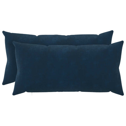 Cushion with Pillow HEERLEN 2 pcs Blue Microfiber Fleece