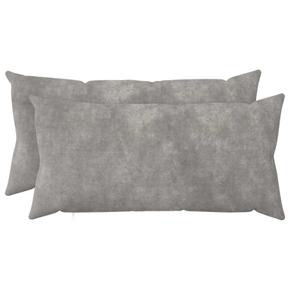 Cushion with Pillow HEERLEN 2 pcs Light Grey Microfiber Fleece