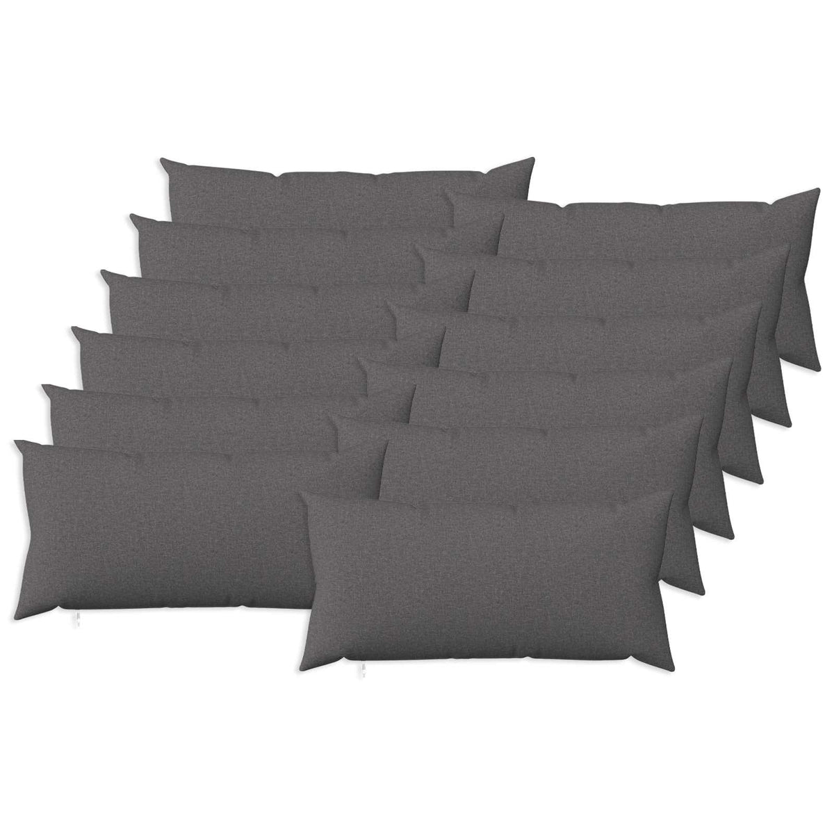 Cushion with Pillow HEERLEN 12 pcs Light Grey Fabric