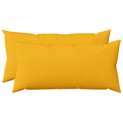 Cushion with Pillow HEERLEN 2 pcs Light Yellow Fabric