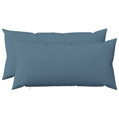 Cushion with Pillow HEERLEN 2 pcs Jeans Blue Fabric