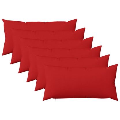Cushion with Pillow HEERLEN 6 pcs Red Fabric