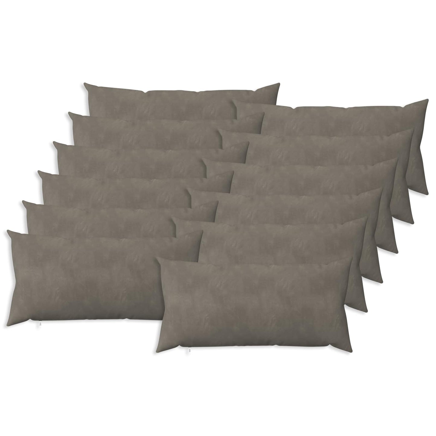 Cushion with Pillow HEERLEN 12 pcs Light Grey Velvet