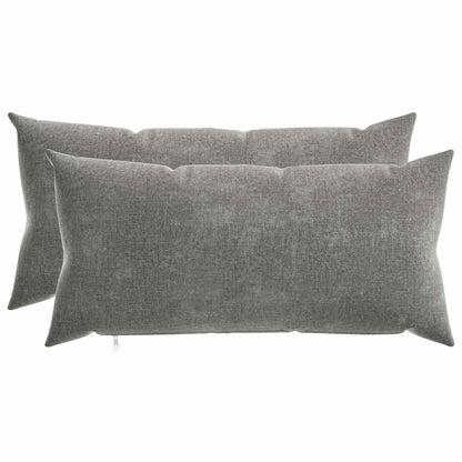 Throw Pillow 2 pcs HEERLEN Dark Grey 40 x 80 cm Chenille Fabric