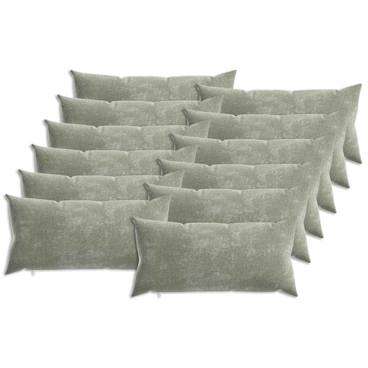 Cushion with Pillow HEERLEN 12 pcs Green Chenille Fabric