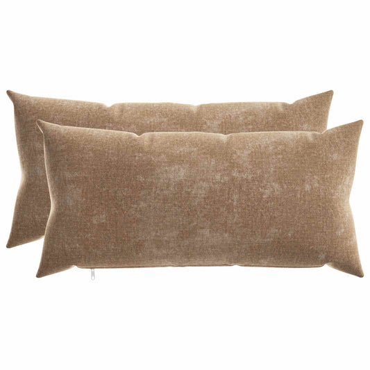 Throw Pillow 2 pcs HEERLEN Brown 40 x 80 cm Chenille Fabric