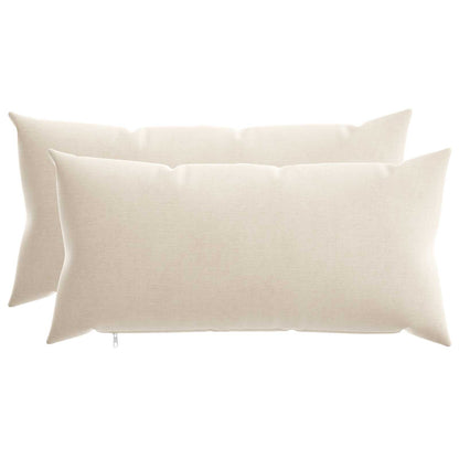 Throw Pillow 2 pcs HEERLEN Cream 40 x 80 cm Chenille Fabric