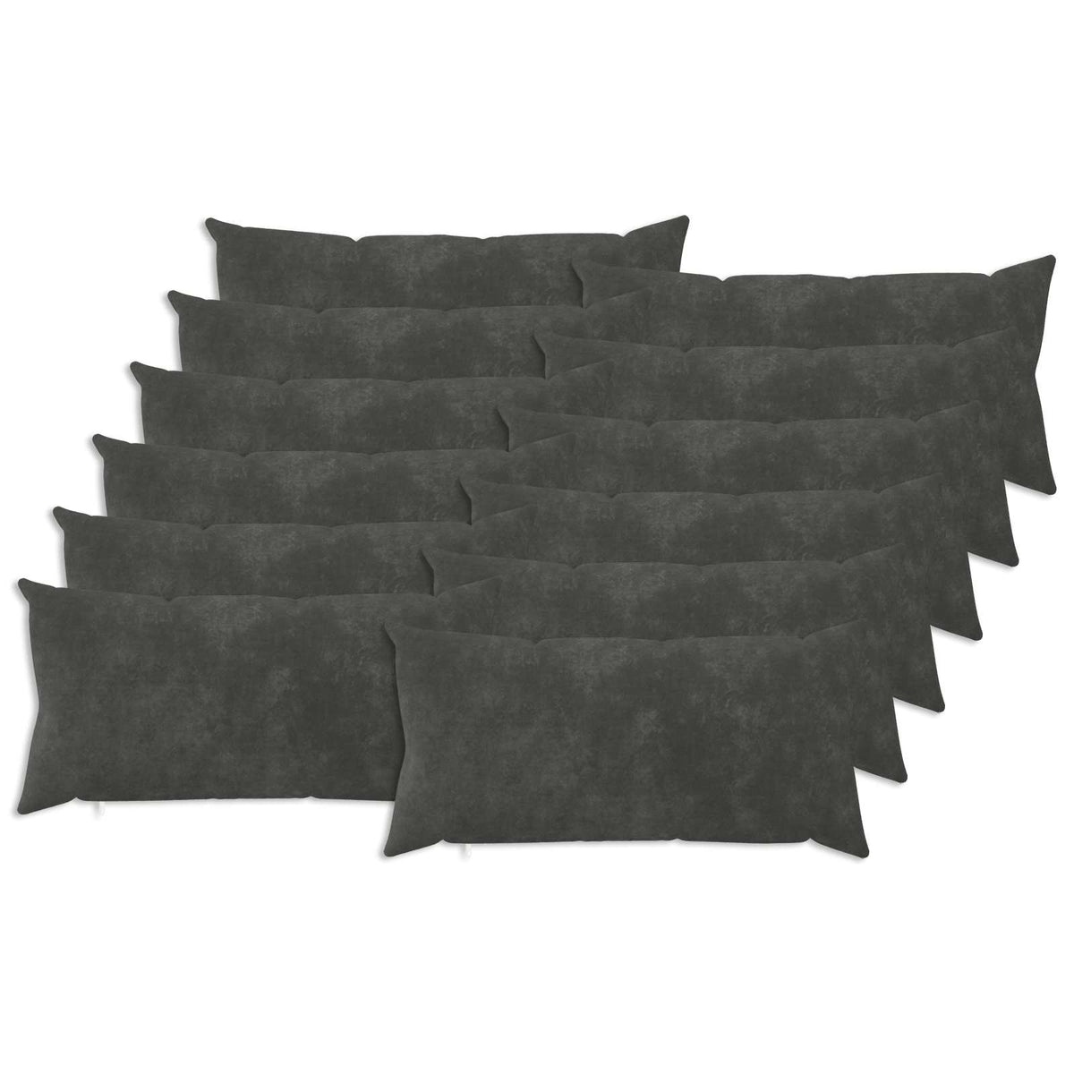 Cushion with Pillow HEERLEN 12 pcs Anthracite Microfiber Fleece