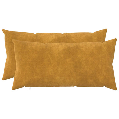 Cushion with Pillow HEERLEN 2 pcs Yellow Microfiber Fleece