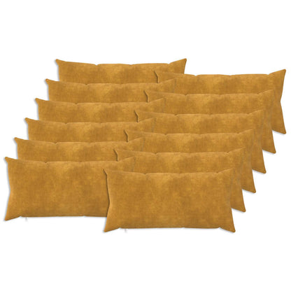 Cushion with Pillow HEERLEN 12 pcs Yellow Microfiber Fleece