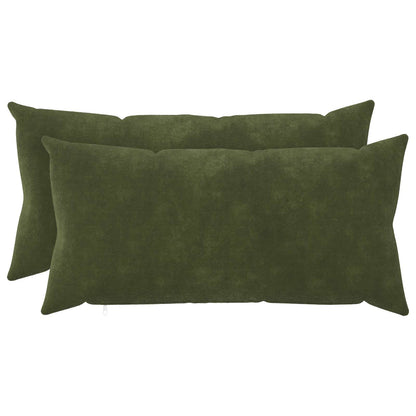 Cushion with Pillow HEERLEN 2 pcs Green Microfiber Fleece