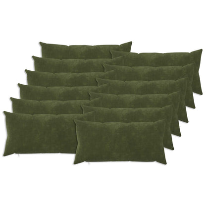 Cushion with Pillow HEERLEN 12 pcs Green Microfiber Fleece