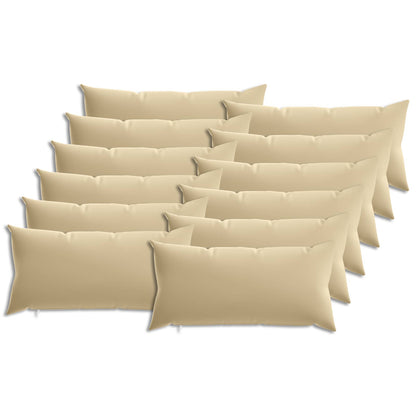 Cushion with Pillow HEERLEN 12 pcs Beige Polyester