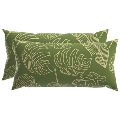 Cushion with Pillow HEERLEN 2 pcs Leaf Design Polyester