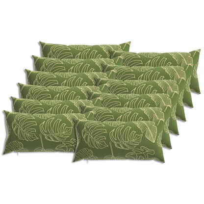 Cushion with Pillow HEERLEN 12 pcs Leaf Design Polyester