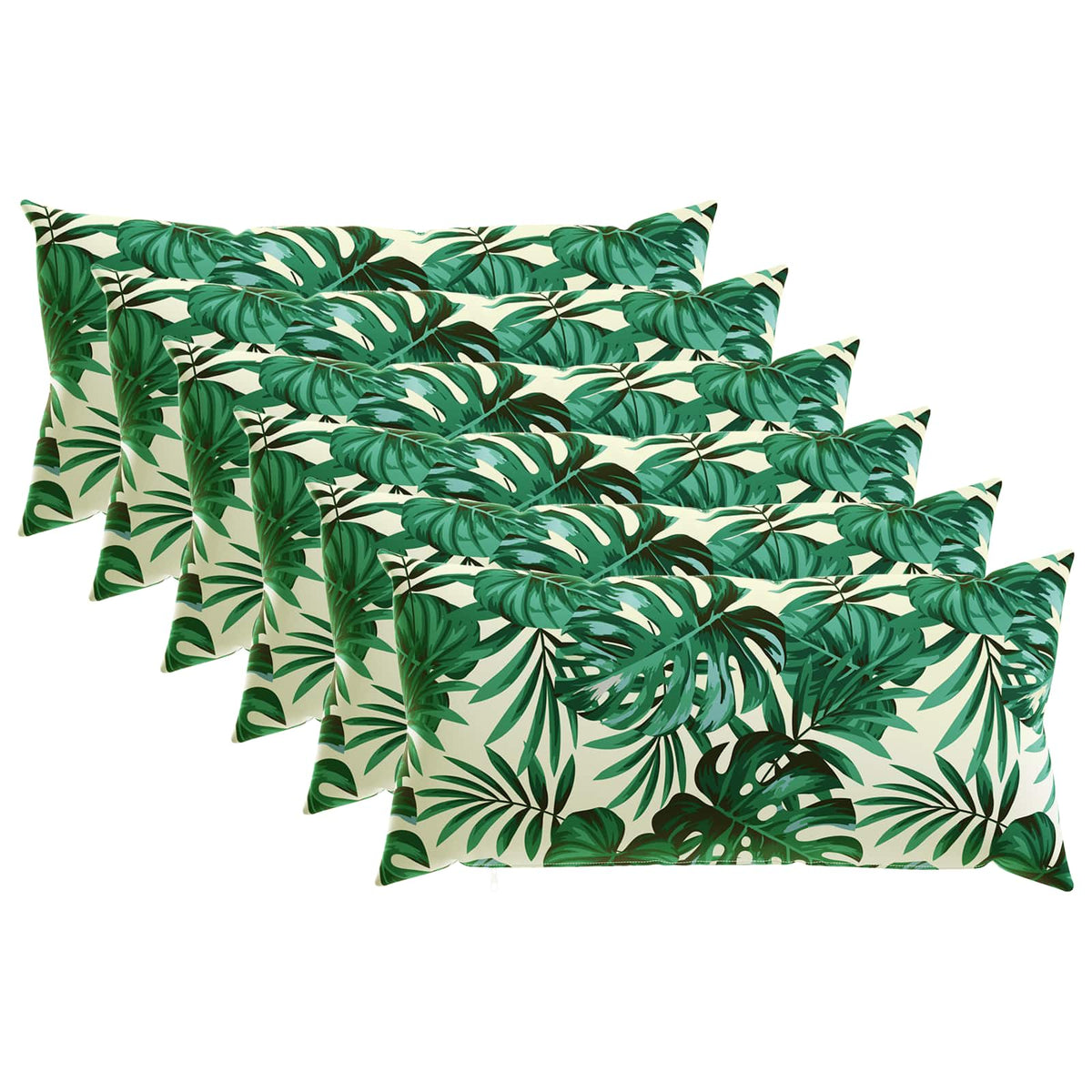 Cushion with Pillow HEERLEN 6 pcs Leaf Pattern Polyester