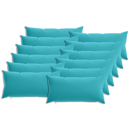 Cushion with Pillow HEERLEN 12 pcs Turquoise Polyester
