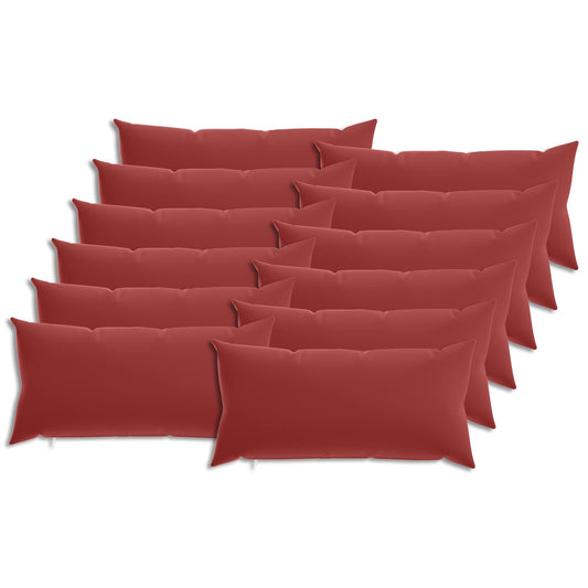 Cushion with Pillow HEERLEN 12 pcs Wine Red Polyester