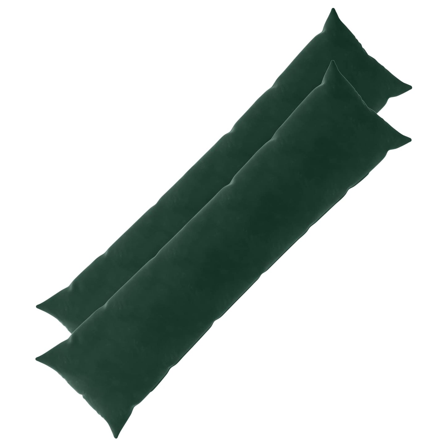 Cushion with Pillow HEERLEN 2 pcs Dark Green Velvet