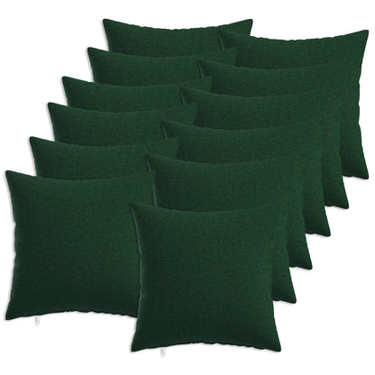 Cushion with Pillow HEERLEN 12 pcs Dark Green Fabric