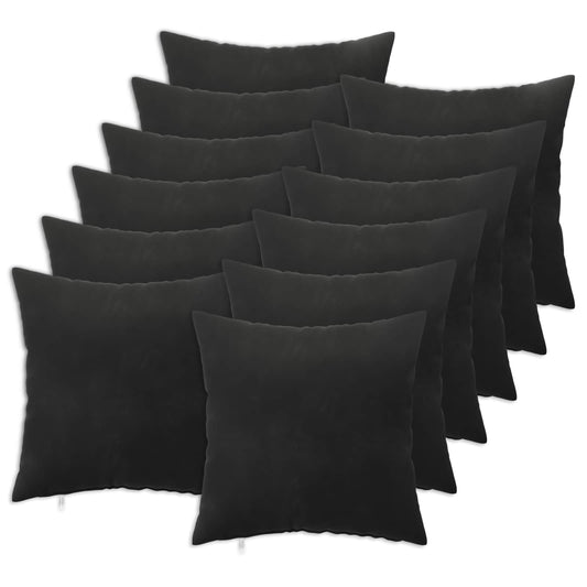 Cushion with Pillow HEERLEN 12 pcs Black Velvet